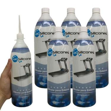 Imagem de Kit 5 Litros Silicone Puro Lubrificante Esteira Bicicleta Elétrica e U