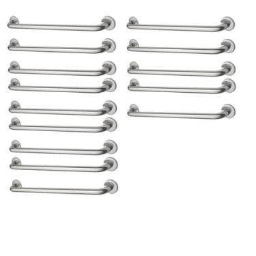 Imagem de Alça de Apoio Barra  70cm Inox Kit 14 Unidades Cadeirante Idoso Corrim