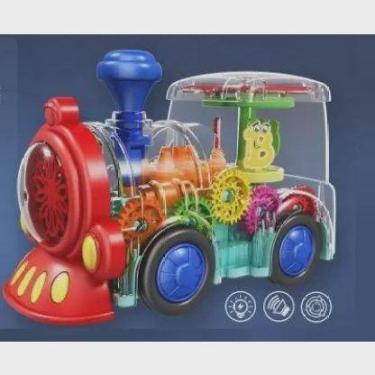 Imagem de Brinquedo Trem de Engrenagens Colorido Transparente Com Luzes e Som. -