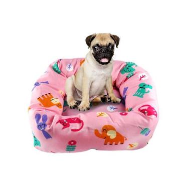 Imagem de Colchonete Caminha Pet Dog Rosa Claro Estampado 42cm X 42cm - Malu Met