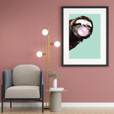 Imagem de Quadro Bicho Preguiça Bubble Gum - 60x48cm - Quadros On-line