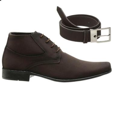 Imagem de Bota Masculina Coturno Social Masculino Cano Baixo em Nobuck Conforto 