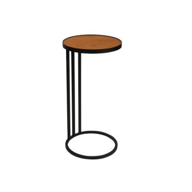 Imagem de Mesa Manuella Apoio Lateral em Aço e Tampo MDF - Casa Donne