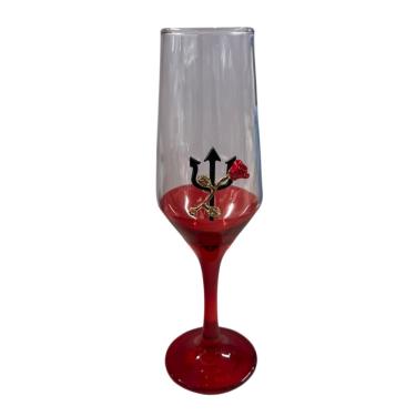 Imagem de Taça Pomba Gira Flor Tridente Champagne Buffet Vidro 186ml