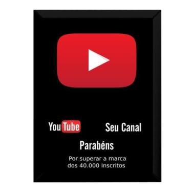 Imagem de Quadro Cenario Youtube Placa 40.000 Inscritos Personalizada - Fanarte