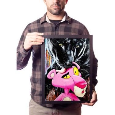 Imagem de Quadro Arte A Pantera X Cor-de-rosa Decoração - Fanarte