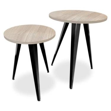 Imagem de Conjunto Jogo Mesa De Canto Decorativa Lateral Ornes Para Sala Quarto 