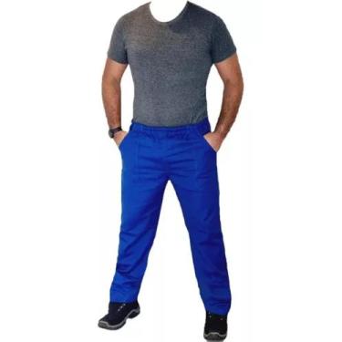 Imagem de Calça de Brim 100% Algodão Obras - A Fabrica Maquinas, Azul, XG