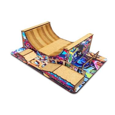 Imagem de Pista Skate de Dedo Fingerboard Skate de Dedo Modelo 1 Mdf Madeira Ade
