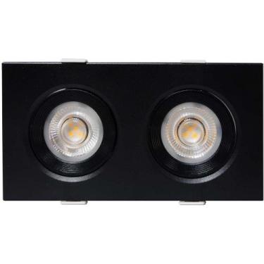 Imagem de SPOT LED QUADRADO DUPLO DIRECIONAVEL EMBUTIR 10W 6500k PRETO EMBULED