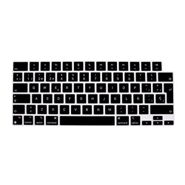 Imagem de WYGCH Capa de teclado espanhola para MacBook Air 34.5 cm 38.9 cm A2941 A2681/MacBook Pro 35.6 cm 40.6 cm A2779 A2442 A2780 A2485, protetor de teclado (layout da UE, preto)