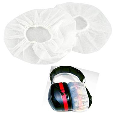 Imagem de Capa para fone de ouvido, 200 peças de capas descartáveis para fone de ouvido, capas de fone de ouvido sanitário para fones de ouvido grandes, protetores de ouvido de tecido elástico, protetor de ouvido para proteção, 11 cm (4,3 polegadas)