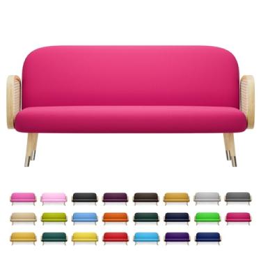 Imagem de MoNiBloom Capa de futon tamanho queen, capa de futon elástica sem braços protetora de móveis, durável e lavável com zíper para adultos, crianças e animais de estimação, rosa choque