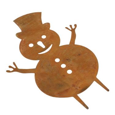 Imagem de Estaca de Quintal de Boneco de Neve de Natal, Estaca Decorativa de Jardim Com Chapéu, Estaca de Ferro para Decoração Externa de Natal