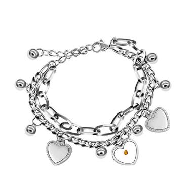 Imagem de Pulseiras femininas com pingentes de corrente com coração virgem Mary Cross Tree of Life da Uloveido Medium