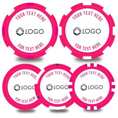 Imagem de pensoda 100-500 fichas de pôquer personalizadas, 5 disponíveis, impressão colorida imagem ou logotipo personalizado, coloque o design em uma ficha de plástico, conjunto para fichas de bar, festa,