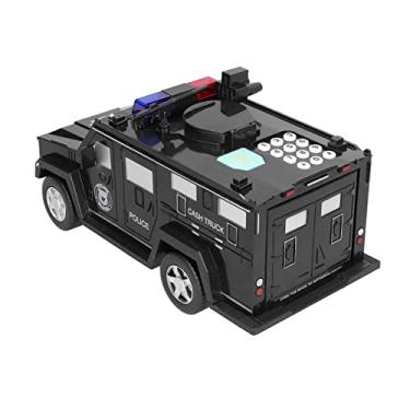 Imagem de Banco Automático de Rolo de Moedas para Crianças - Brinquedo de Transporte de Dinheiro Com Senha e Segurança de Impressão Digital - Banco Preto Recarregável para Economizar