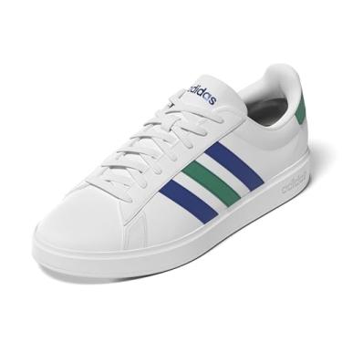Imagem de adidas Grand Court 2.0 Tênis masculino, Branco/Team Royal Blue/Court Green, 3.5