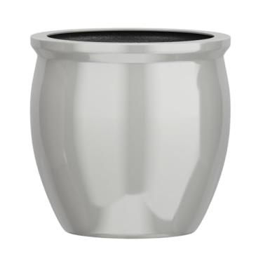 Imagem de Vaso Vietnamita Fibra De Vidro Caribe M 38cm Decorativo (Prata)