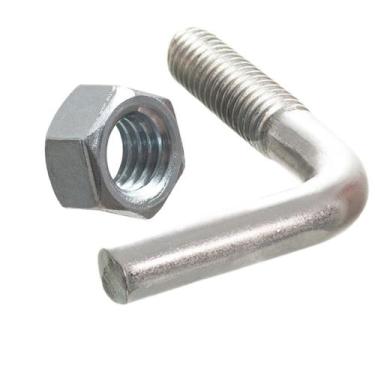 Imagem de Parafuso para Andaime modelo L com porca Zincada Branca Kit 300 unid -