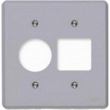 Imagem de Placa Conjunto Ilumi Cinza 4X4 - 2 Interruptores + 1 Tomada - Kit C/10