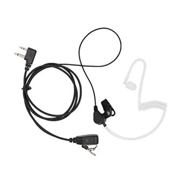 Imagem de KS K-STORM Fone de ouvido de tubo acústico transparente para rádio Walkie Talkie Midland gxt1000 LXT600, material PU, preto