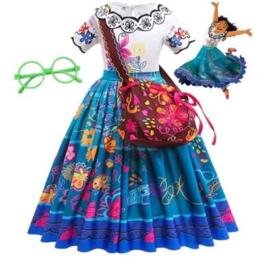 Imagem de Fantasia Vestido Mirabel Infantil Encanto+Bolsa+Oculos - B Import, G