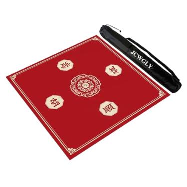 Imagem de Tapete De Mahjong Antiderrapante Grosso E Silencioso Para Mesa, Toalha De Mesa Com Redução De Ruído Para Cartas De Pôquer Mahjong E Jogos De Tabuleiro, Macio E Resistente Ao Desgaste(Red 2,60x60 cm/23