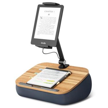 Imagem de Almofada de colo de suporte para tablet ERGONOV, aconchegante, com braço ajustável, 360°, mesa de colo para leitura sem usar as mãos na cama, sofá, para Kindle/iPad/celular de 4,7-13” (cinza)
