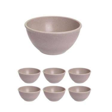 Imagem de 6un TIGELA 300ml BOWL CUMBUCA VASILHA SOPA CALDO CINZA - Evo