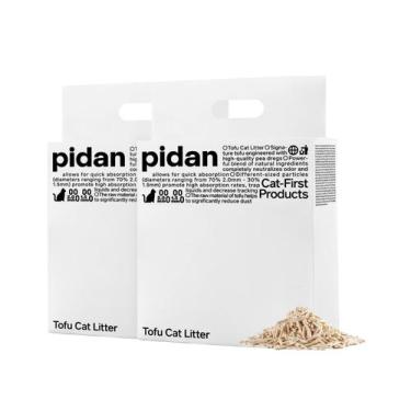Imagem de Areia Sanitária Pidan Tofu Aglomerante - 2 Pacotes de 2,4kg - 100% Nat