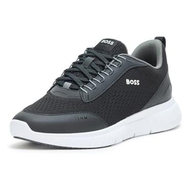 Imagem de BOSS Tênis de corrida masculino moderno com estrutura de malha, Castlerock preto, 40