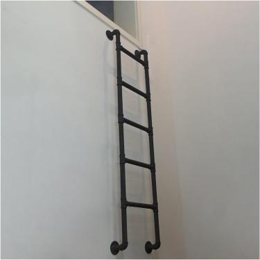 Imagem de Janela do porão Egress escada, 100 120 140 160 180 200 cm Lada do sótão de ferro forjado com acessórios, escada de campista redonda, carrega 150kg