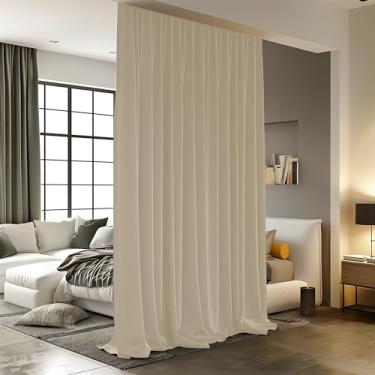 Imagem de Cortinas divisórias de quarto para varão de teto, cortinas blackout de teto com ganchos, redução de ruído, cortina de privacidade para trilho de montagem de teto na parede, 1,3 m de largura x 3 m de
