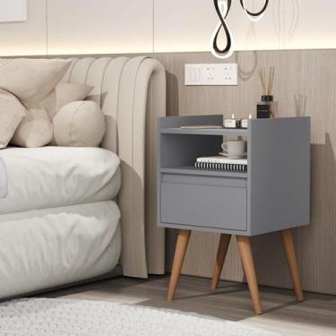 Imagem de Mesa de Cabeceira Suspensa e com Pés Palito Porta basculante Milena Co