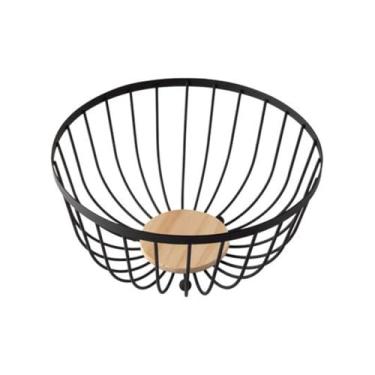 Imagem de Fruteira Redonda Aramada De Mesa Ferro e MDF 25x13CM OFERTA