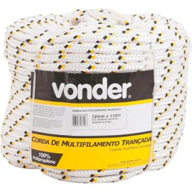 Imagem de Corda Multifilamento Trançada 10,0mm 5,0kg 110 Metros Branca - Vonder
