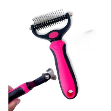 Imagem de Genérico Escova Rake Grande 26 ou 17 dentes Desembolador de Pelo Pet Cães Gatos Não Machuca(Desembolador 9 lâminas)
