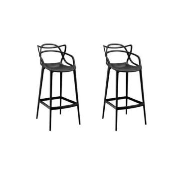 Imagem de Kit c/ 2 banquetas Masters Allegra Pretas - Decoreshop