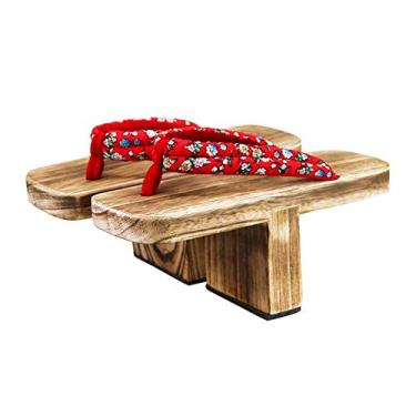 Imagem de Chinelo de madeira estilo japonês cosplay Ninja chinelo Geta sandália tamancos, Multicolorido-b, 27cm