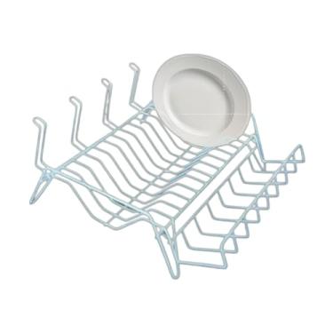 Imagem de Escorredor de Louças p/Pia Até 12 Pratos Dobrável em Ferro