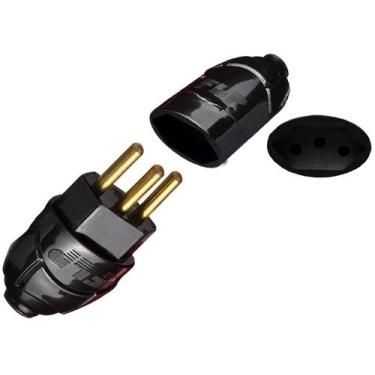 Imagem de Kit Plugue Macho 2p+t 20A + Tomada Fêmea 2p+t 20A Preto - EPM ACESSORI
