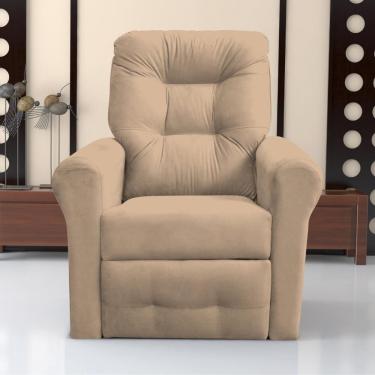 Imagem de Poltrona Para Descanso Reclinável Lima Suede Bege