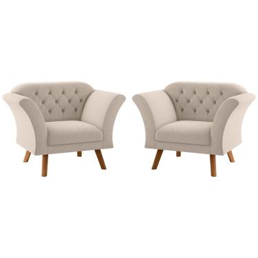 Imagem de Conjunto Poltrona Decorativa Roseira Inca Areia