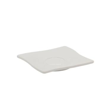 Imagem de Pires Para Xícara De Café Quadrada 14x14 Branco Em Policarbonato Linha Profissional Coo...