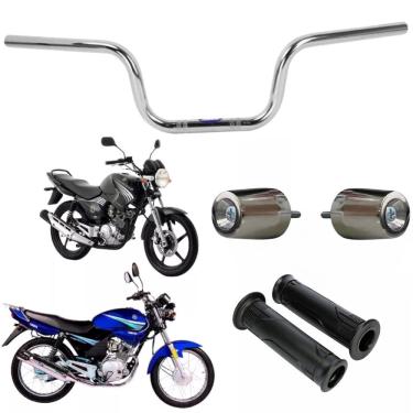 Imagem de Kit Guidão Ybr Com Pesinho Pcx e Par de Manoplas 125 2001 ate 2015 Factor Yamaha Peso Moto Rosca