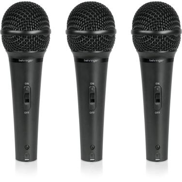 Imagem de Microfone portátil dinâmico Behringer ultravoice XM1800S, pacote com 3