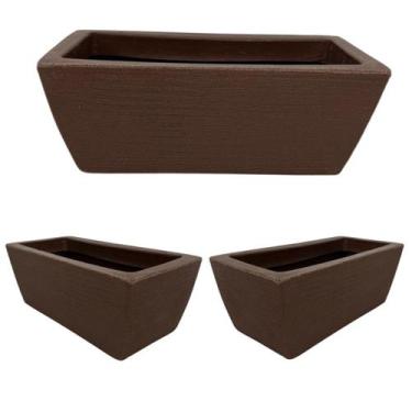 Imagem de Kit 3 Vaso Jardineira Floreira Luxo Floreira Horta Polietileno 40cm - 