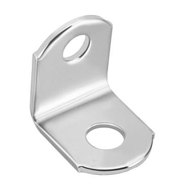 Imagem de uxcell Prateleiras de aço inoxidável suporte de canto 18 mm x 18 mm x 15 mm, extremidade redonda em forma de L suporte de juntas de fixação de canto, pacote com 20