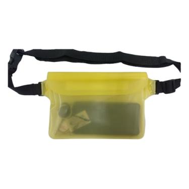 Imagem de Mochila à prova d'água, cintura de praia, natação, surf, mergulho, corrida na praia, ciclismo, unissex, Amarelo translúcido, Bolsa de cintura à prova d'água